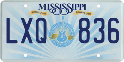 MS license plate LXQ836