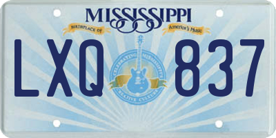 MS license plate LXQ837
