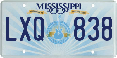 MS license plate LXQ838