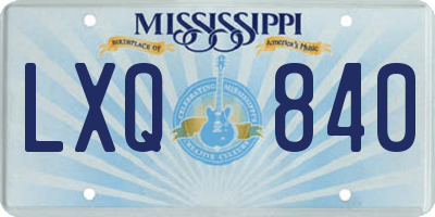 MS license plate LXQ840