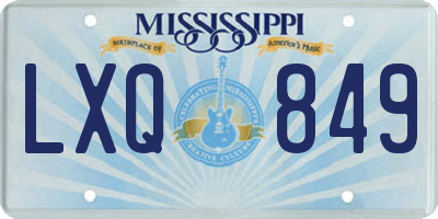 MS license plate LXQ849
