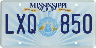 MS license plate LXQ850
