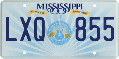 MS license plate LXQ855
