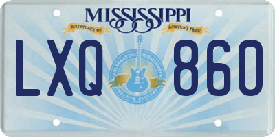 MS license plate LXQ860