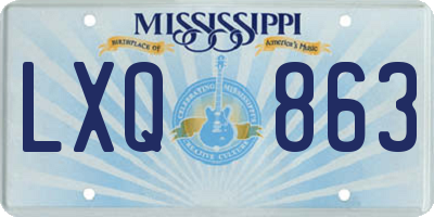MS license plate LXQ863