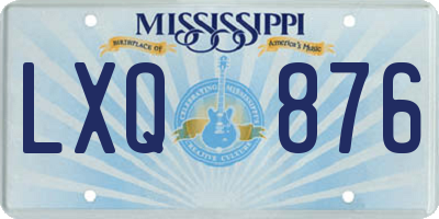 MS license plate LXQ876