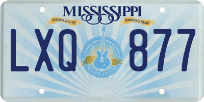 MS license plate LXQ877