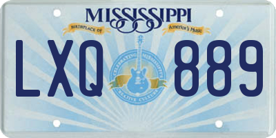 MS license plate LXQ889