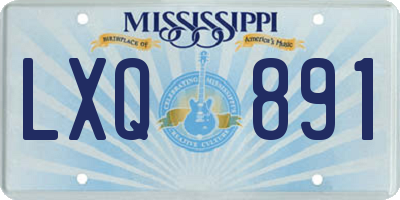 MS license plate LXQ891