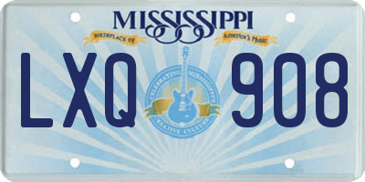 MS license plate LXQ908