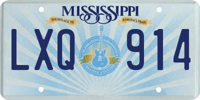 MS license plate LXQ914
