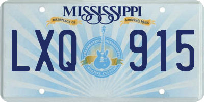 MS license plate LXQ915