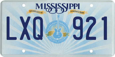 MS license plate LXQ921