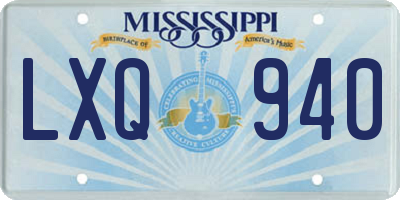 MS license plate LXQ940
