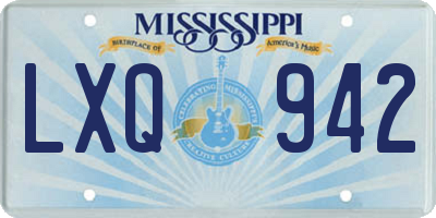 MS license plate LXQ942