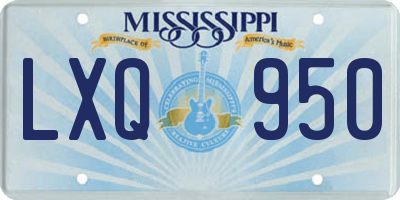 MS license plate LXQ950