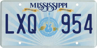 MS license plate LXQ954