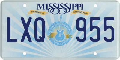 MS license plate LXQ955