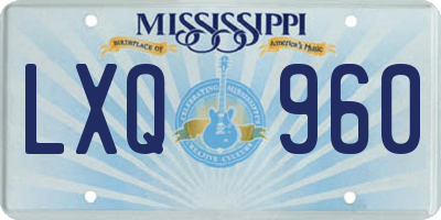 MS license plate LXQ960