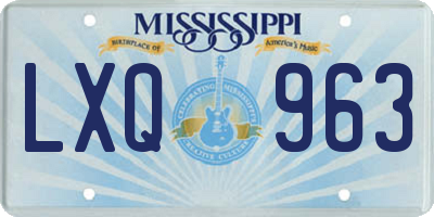 MS license plate LXQ963