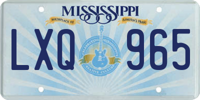 MS license plate LXQ965