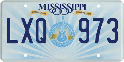 MS license plate LXQ973