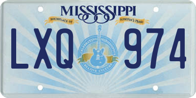 MS license plate LXQ974