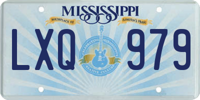 MS license plate LXQ979