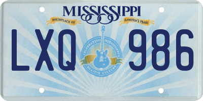 MS license plate LXQ986