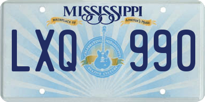 MS license plate LXQ990