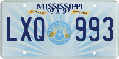 MS license plate LXQ993