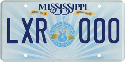 MS license plate LXR000