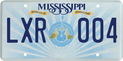 MS license plate LXR004