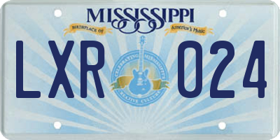MS license plate LXR024
