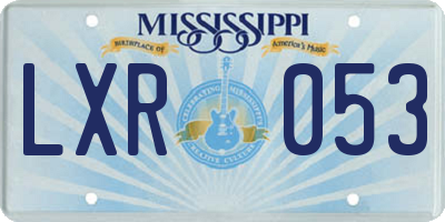 MS license plate LXR053