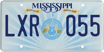 MS license plate LXR055