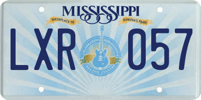 MS license plate LXR057