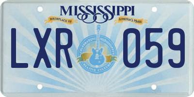 MS license plate LXR059
