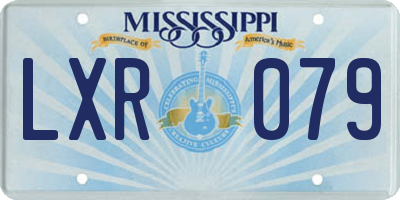 MS license plate LXR079