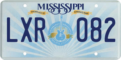 MS license plate LXR082