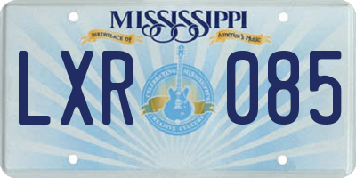 MS license plate LXR085