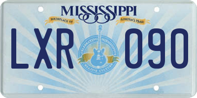 MS license plate LXR090