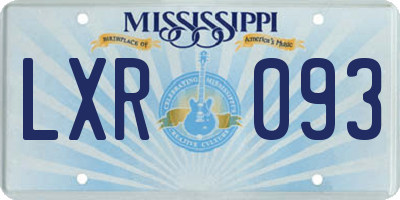 MS license plate LXR093
