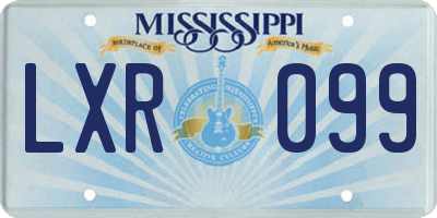 MS license plate LXR099