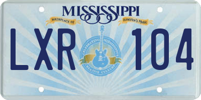 MS license plate LXR104