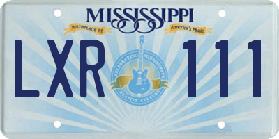 MS license plate LXR111