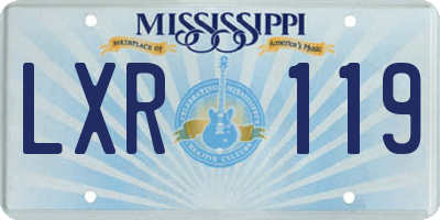 MS license plate LXR119