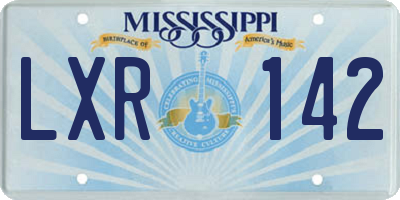 MS license plate LXR142