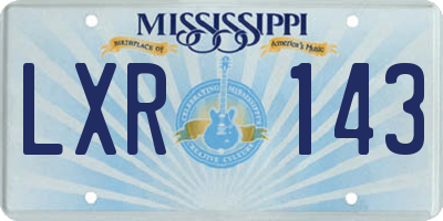 MS license plate LXR143