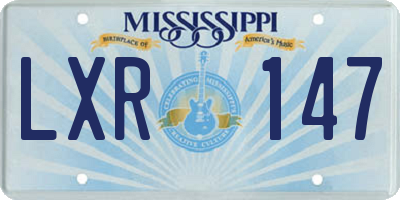 MS license plate LXR147